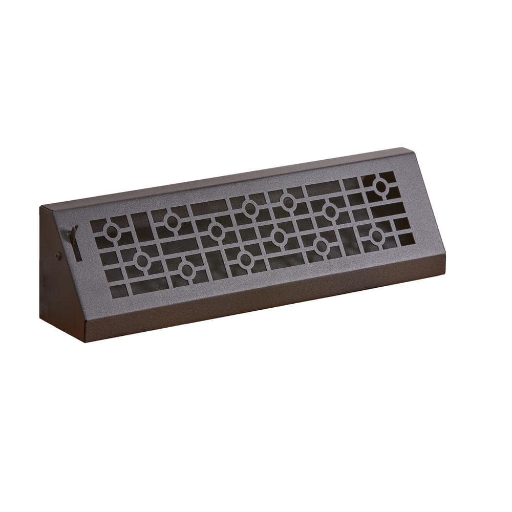 Modern, 18x3 in., Black/Powder Coat, Steel Baseboard Vent with Damper