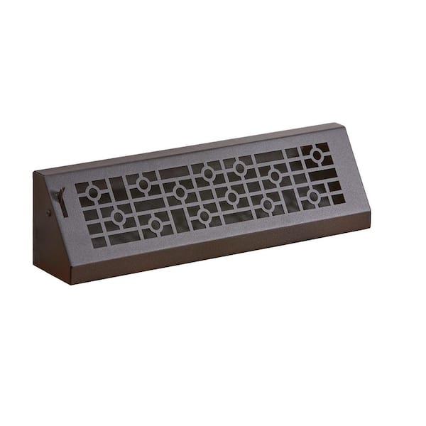 Unbranded Modern, 18x3 in., Black/Powder Coat, Steel Baseboard Vent with Damper
