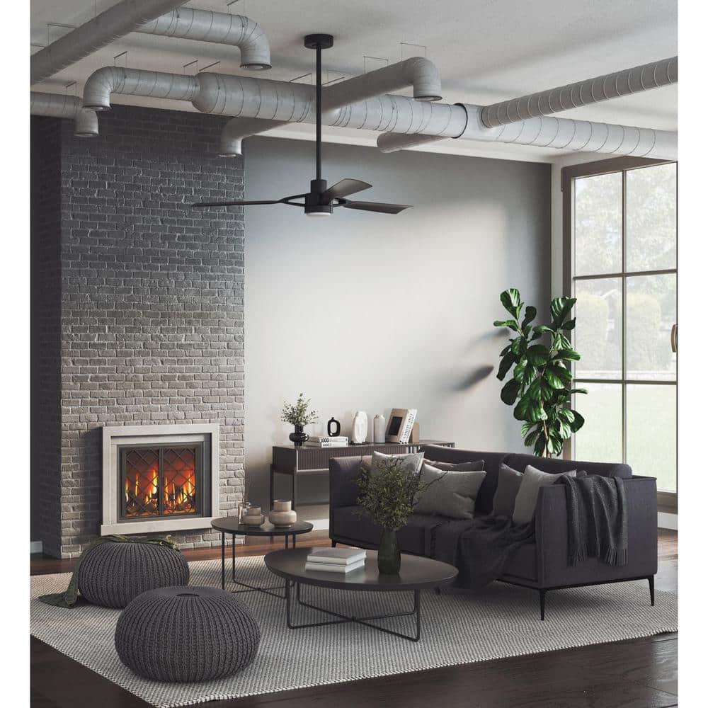 Belen 60" Matte Black Ceiling Fan with LED Light and Remote