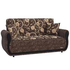 Madrid Collection Convertible 70 in. Grey Chenille 2-Seater Loveseat with Storage