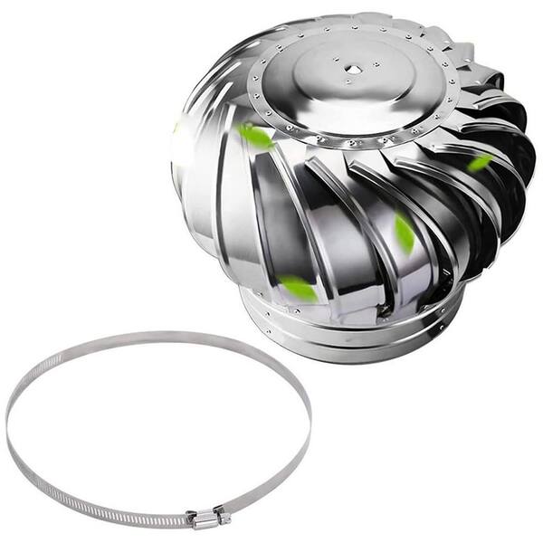 Stainless Steel Turbine Roof Ventilator, 6 in., All-Weather, Unpowered Rotation Electric Powered