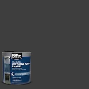 1 qt. #AE-54 Molten Black Semi-Gloss Enamel Urethane Alkyd Interior/Exterior Paint