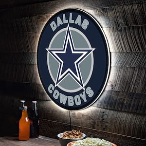 Dallas Cowboys Round 23 in. Plug-in LED Lighted Sign