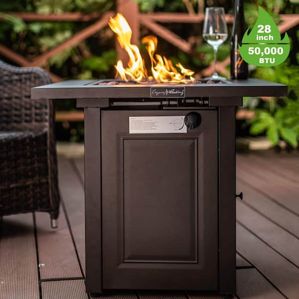 Welsey Gas Fire Pit, Matte Steel Finish Welsey Gas Fire Pit, Matte Steel Finish