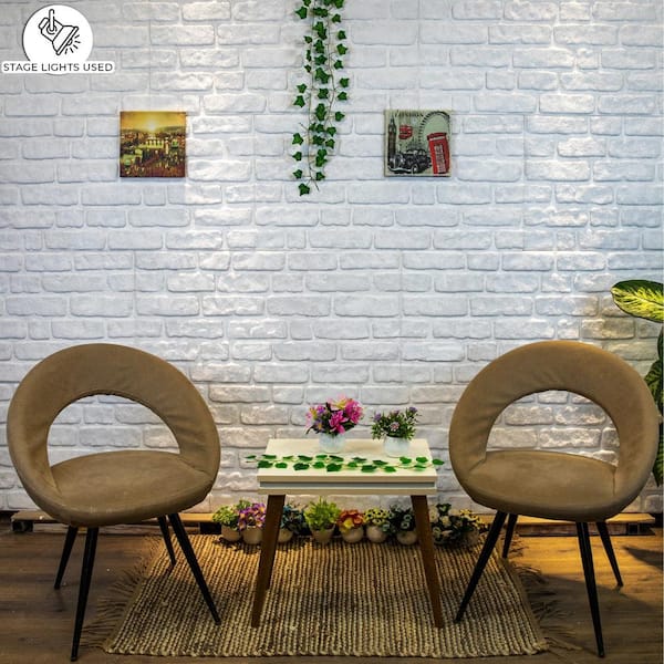 Falkirk Uffcott 39.4 in. x 19.7 in. White Faux Brick Wall Styrofoam 3D Decorative Wall Panel (10-Pack)