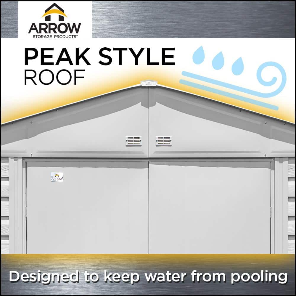 Arrow Select Charcoal Steel 10x14 Storage Shed with Swing Doors