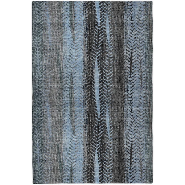 Dream Shag Premium Machine Washable Abstract ADS693 Blue 3 ft. x 5 ft. Area Rug