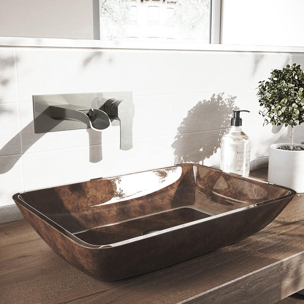 Cornelius 9 7/8" Black and Nickel Modern Wall Mounted Faucet