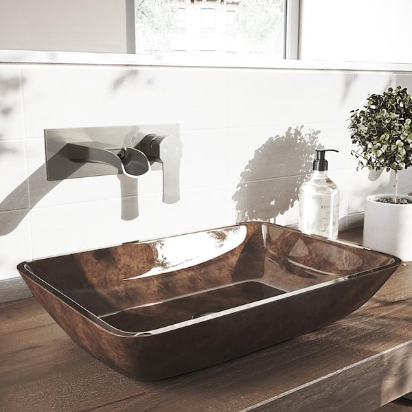 Cornelius Single Handle Wall Mount Bathroom Faucet in Brushed Nickel