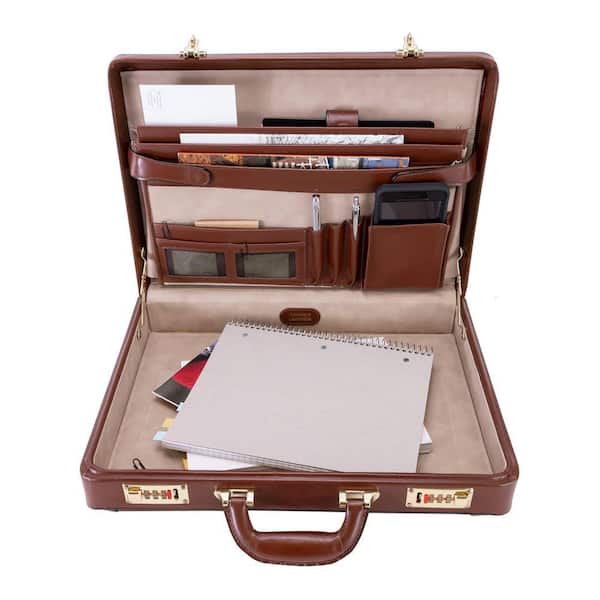 McKLEIN Lawson Top Grain Cowhide Brown Leather 3.5 in. Attache McKLEIN Lawson Top Grain Cowhide Brown Leather 3.5 in. Attache
