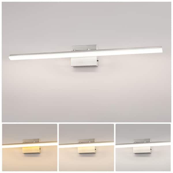 40 in. 1-Light 20-Watt Nickel Integrated LED Vanity Light, Bathroom Wall Sconce, Modern Light Bar for Mirror