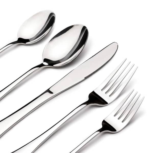 8-Set 40-Pieces Heavy Duty Stainless Steel Flatware Utensils Cutlery Set with Steak Knife Fork and Spoon