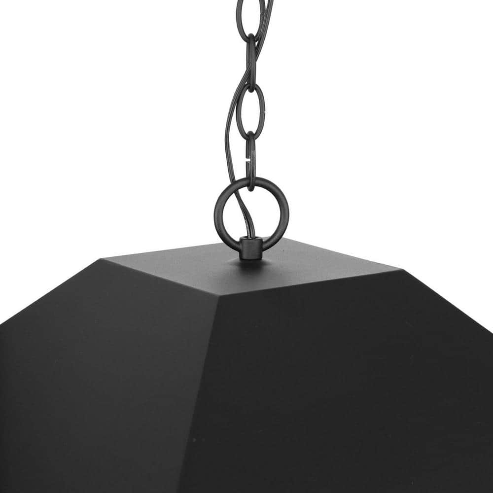 Chapel Black Glass Indoor/Outdoor Pendant Light