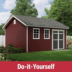 DIY Scarsdale 12 ft. W x 16 ft. D Pre-Cut Wood Shed with Floor - Outdoor Storage Kit (192 sq. ft.)