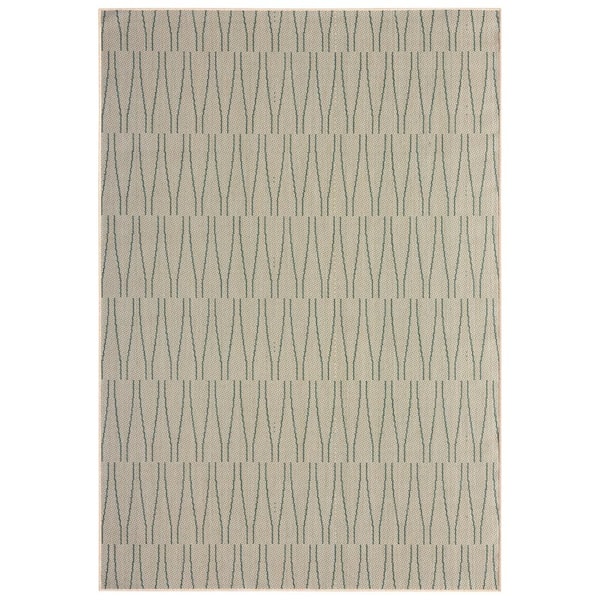 Nicole Miller Patio Country Willow Green/Beige 5 ft. x 7 ft. Geometric Indoor/Outdoor Area Rug