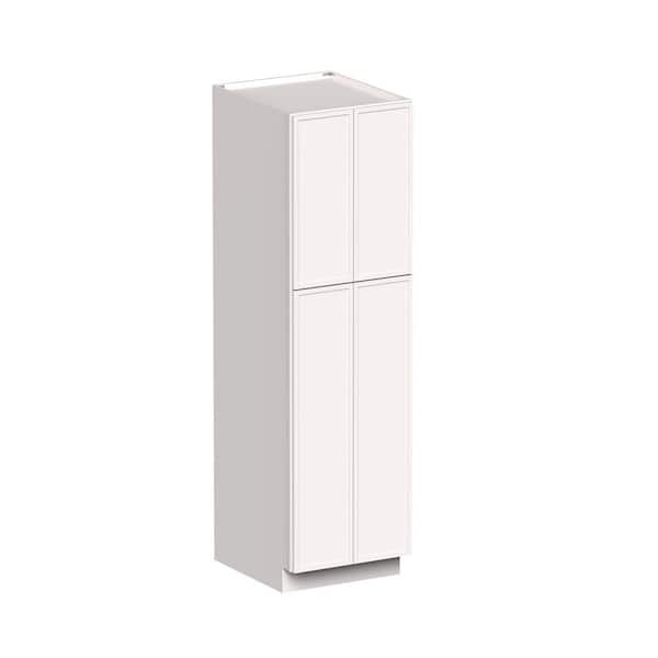 24 in W x 27 in D x 84 in H Ready to Assemble Pantry Kitchen Cabinet with 4-Door 4-Shelf in Snow White