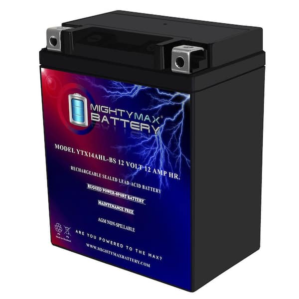MIGHTY MAX BATTERY YTX14AHL 12V 12Ah Battery Replaces Lithium ION ATV Motorcycle Racing