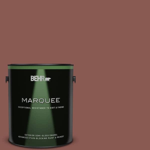 BEHR MARQUEE 1 gal. #MQ1-20 Rust Semi-Gloss Enamel Exterior Paint & Primer