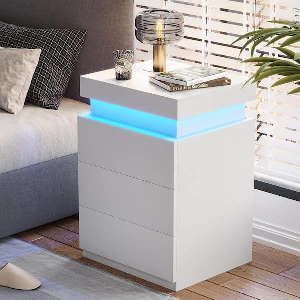 Modern luxury LED offers night stand - white