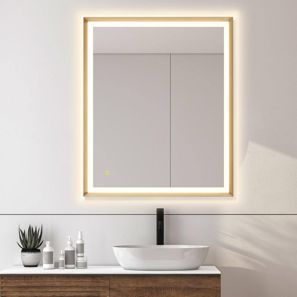 Apollo 36" Gold Rectangular LED Vanity Mirror