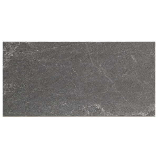 Ivy Hill Tile LithoTech 11.81 in. x 23.62 in. x 0.78 in. Graphite Gray Matte Porcelain Floor Pool Coping Tile (1.93 sq. ft./Each)