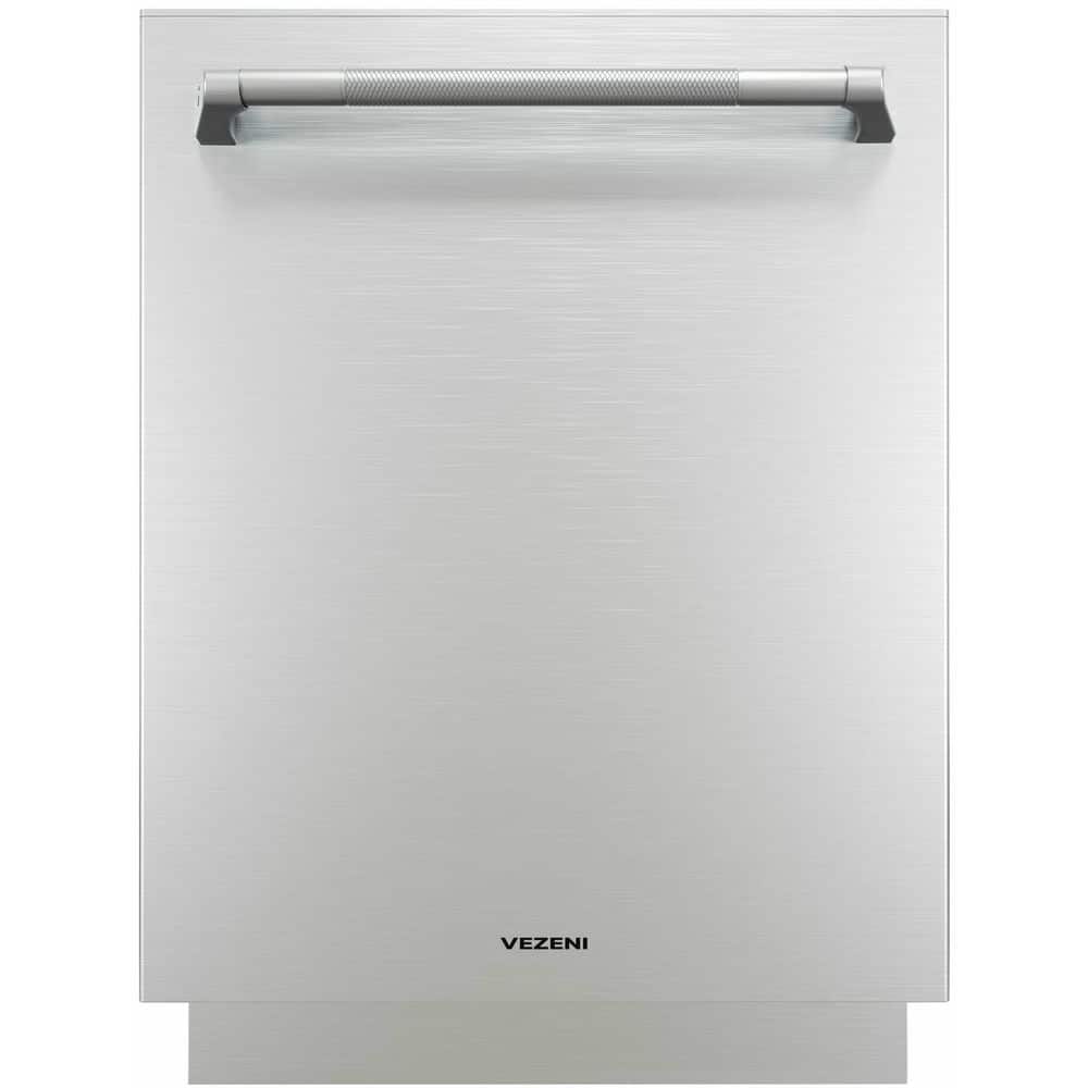 VEZENI 24 in. Premium Top Control 8-Cycle Standard Built-in Dishwasher with 3rd Rack in Stainless Steel