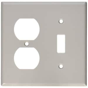 Gray 2-Gang 1-Toggle/1-Duplex Wall Plate (1-Pack)