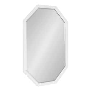 Hogan 36.00 in. H x 24.00 in. W Farmhouse Octagon Irregular White Framed Accent Wall Mirror