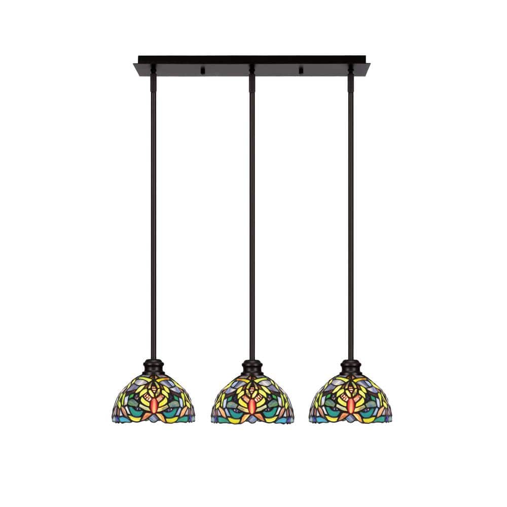 Albany 60Watt 3Light Espresso Linear Pendant Light with Kaleidoscope