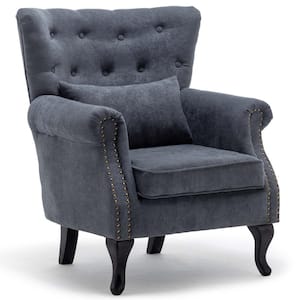 Gray Wingback Chair (Set of 1)