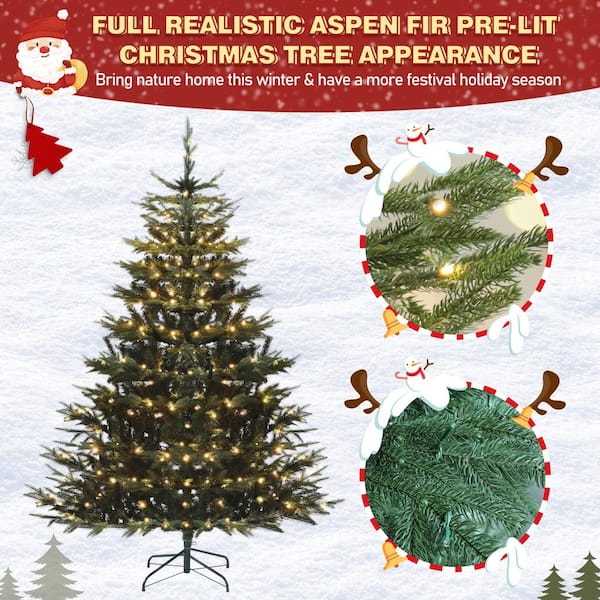 VEIKOUS 6.5 ft. Pre-lit LED Aspen Fir Artificial Christmas
