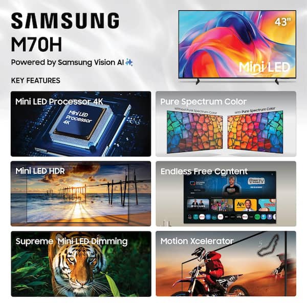 Samsung 43 in. Class M70H Series Mini LED 4K UHD Vision AI