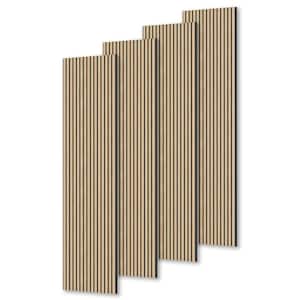 White Oak 0.9in. X 1.05ft. X 7.87ft. Acoustic/Sound Absorb 3D Oak Overlapping Wood Slat Decorative Wall Paneling 4-pack