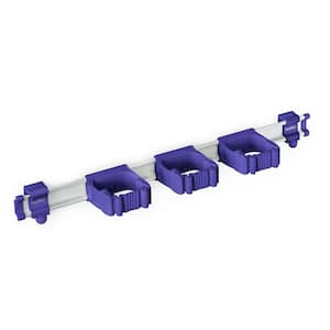 21.5 in. Universal Garage Storage Rail System with 3 Purple One-Size-Fits-All Holders