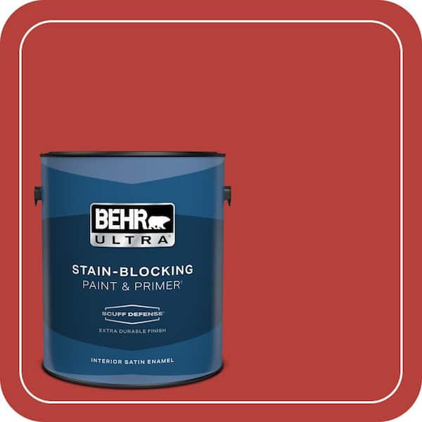 BEHR ULTRA 1 gal. #PMD-85 Crimson Silk Extra Durable Satin Enamel Interior Paint & Primer