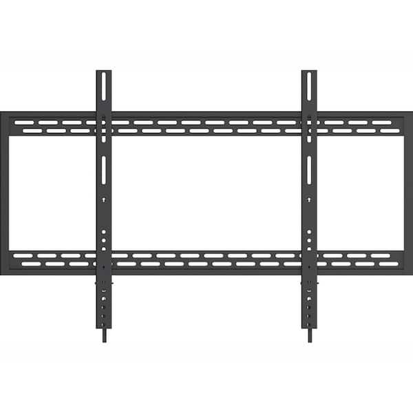 QualGear Heavy Duty Fixed TV Wall Mount for 60 in.-100 in. Flat Panel and Curved TVs UL Listed, Black