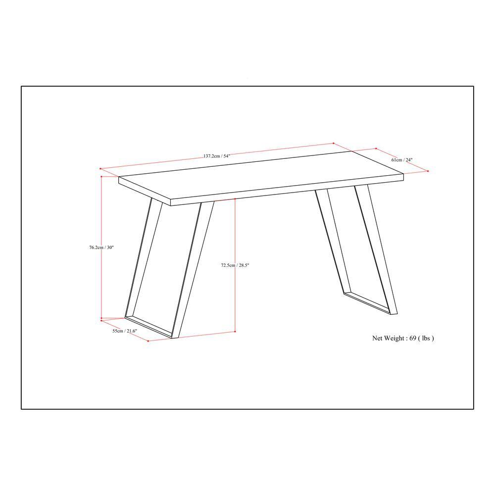 Lowry Rustic Natural Aged Brown Acacia Wood Desk