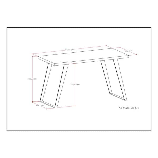 Simpli Home Lowry Flat Top Desk - Rustic Natural Aged Brown