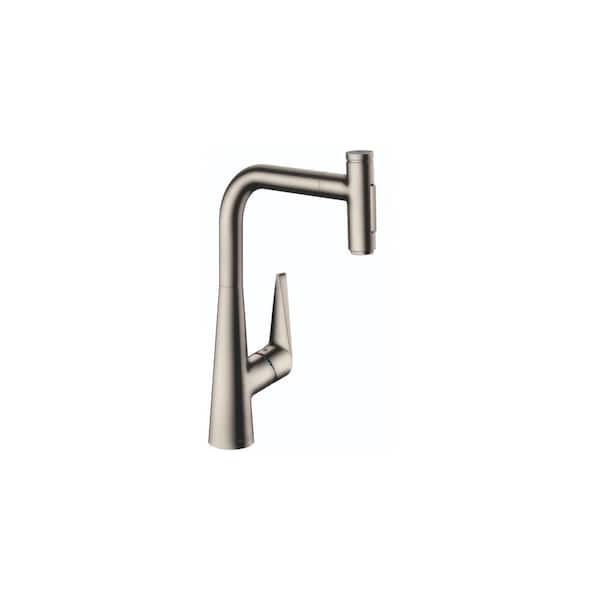 Hansgrohe Talis Select S Single-Handle Pull-Down Sprayer Kitchen Faucet in Steel Optic