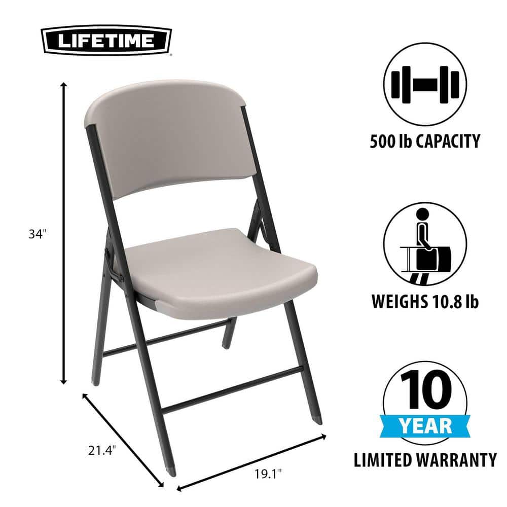 Putty Polyethylene and Steel Indoor/Outdoor Folding Chair Set
