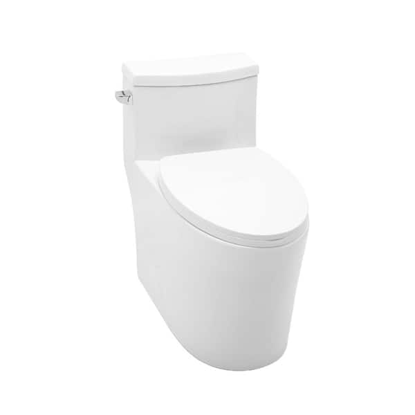 1-Piece 1.28 GPF Single Flush Toilet with Chair Hight Bowl and Elongated Soft Closed Seat