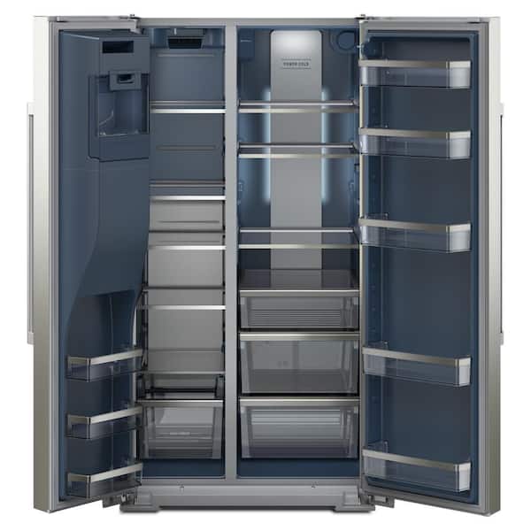 36 in. 28.7 cu. ft. Full-Depth Side-by-Side Refrigerator in Fingerprint Resistant Stainless Finish w/ PowerCold Feature