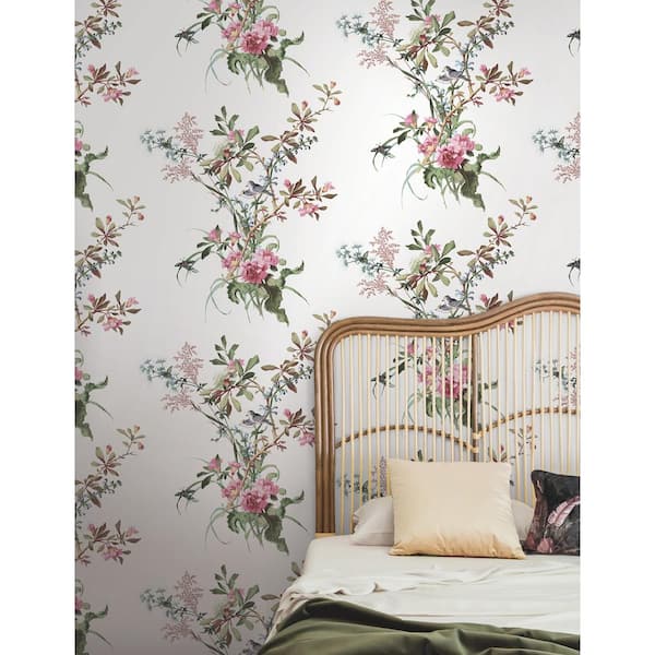Wild Flowers Rose Peel and Stick Wallpaper