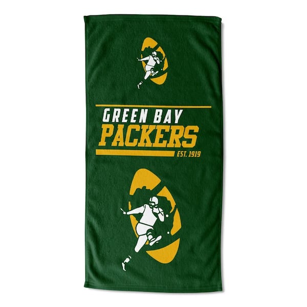 NFL Packers 40 Yard Dash Legacy Cotton/Polyester Blend Printed Multicolor Beach Towel