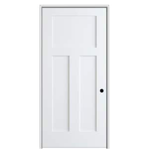 Shaker Flat Panel 20 in. x 80 in. Left Hand Solid Core Primed HDF Single Pre-Hung Interior Door with 4-9/16 in. Jamb