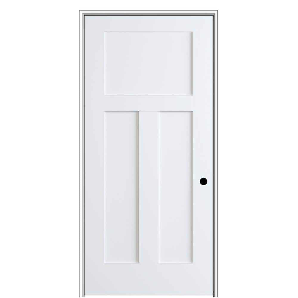 Shaker Flat Panel 32 in. x 80 in. Left Hand Solid Core Primed HDF Single Pre-Hung Interior Door with 4-9/16 in. Jamb price history on PriceWatchPro