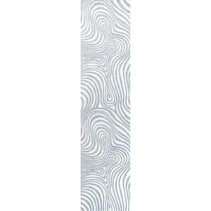 JONATHAN Y Maribo High-Low Abstract Groovy Striped Gray/Ivory 2 ft. x 8 ...