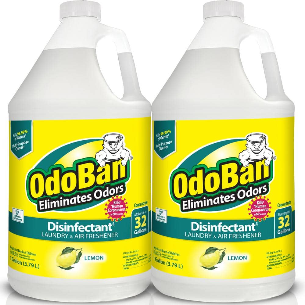 OdoBan 1 Gal. Lemon Disinfectant and Odor Eliminator, Fabric Freshener