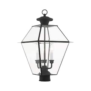 Westover 3 Light Black Outdoor Post Top Lantern