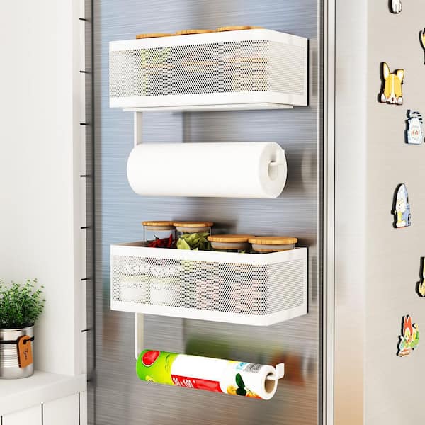 Anqtovp Magnetic Mount Black Paper Towel Holder with Shelf, All